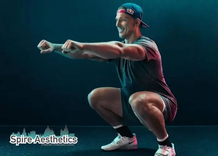 Image of man build leg muscle Faringdon through exercise